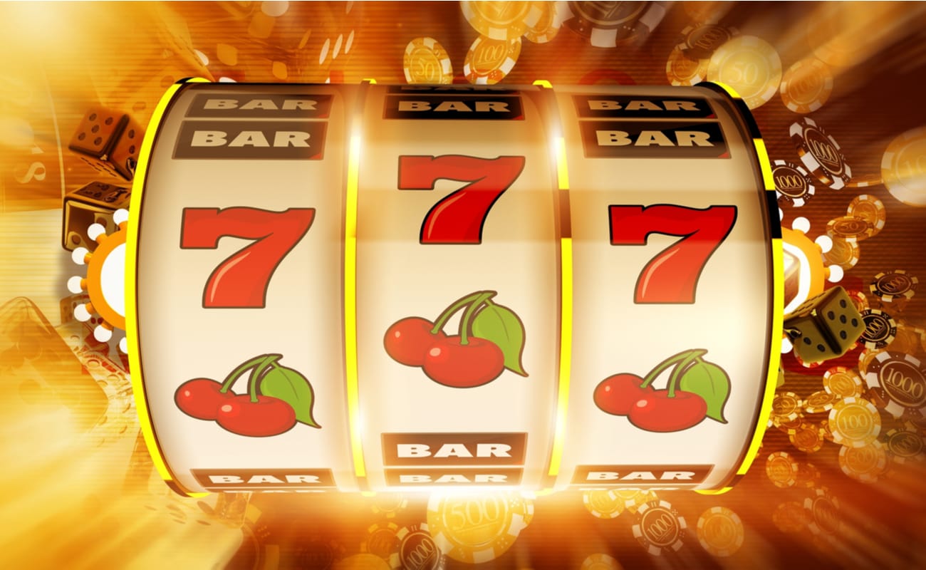 One Handed Fruit Machine Concept Illustration