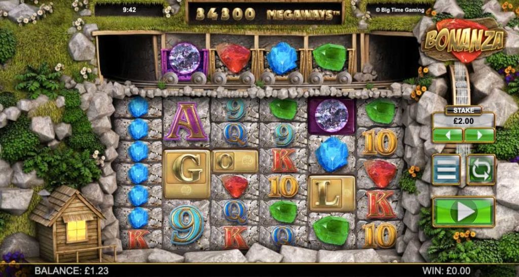 screenshot of Bonanza Megaways online slots game by NYX Gaming