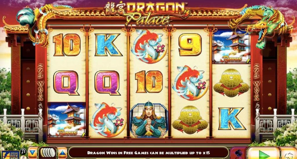 screenshot of Dragon Palace online slots game by NYX gaming