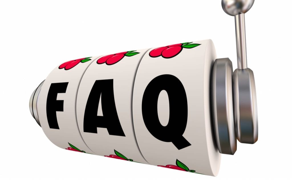 FAQ Frequently Asked Questions Slot Machine Wheels 3D Illustration