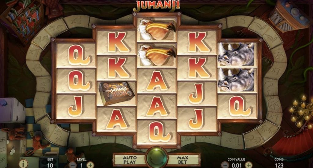 screenshot of Jumanji online slots game by NetEnt