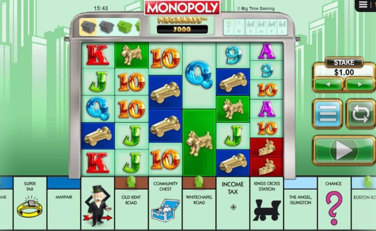 Online casino slots game Monopoly Megaways by NYX