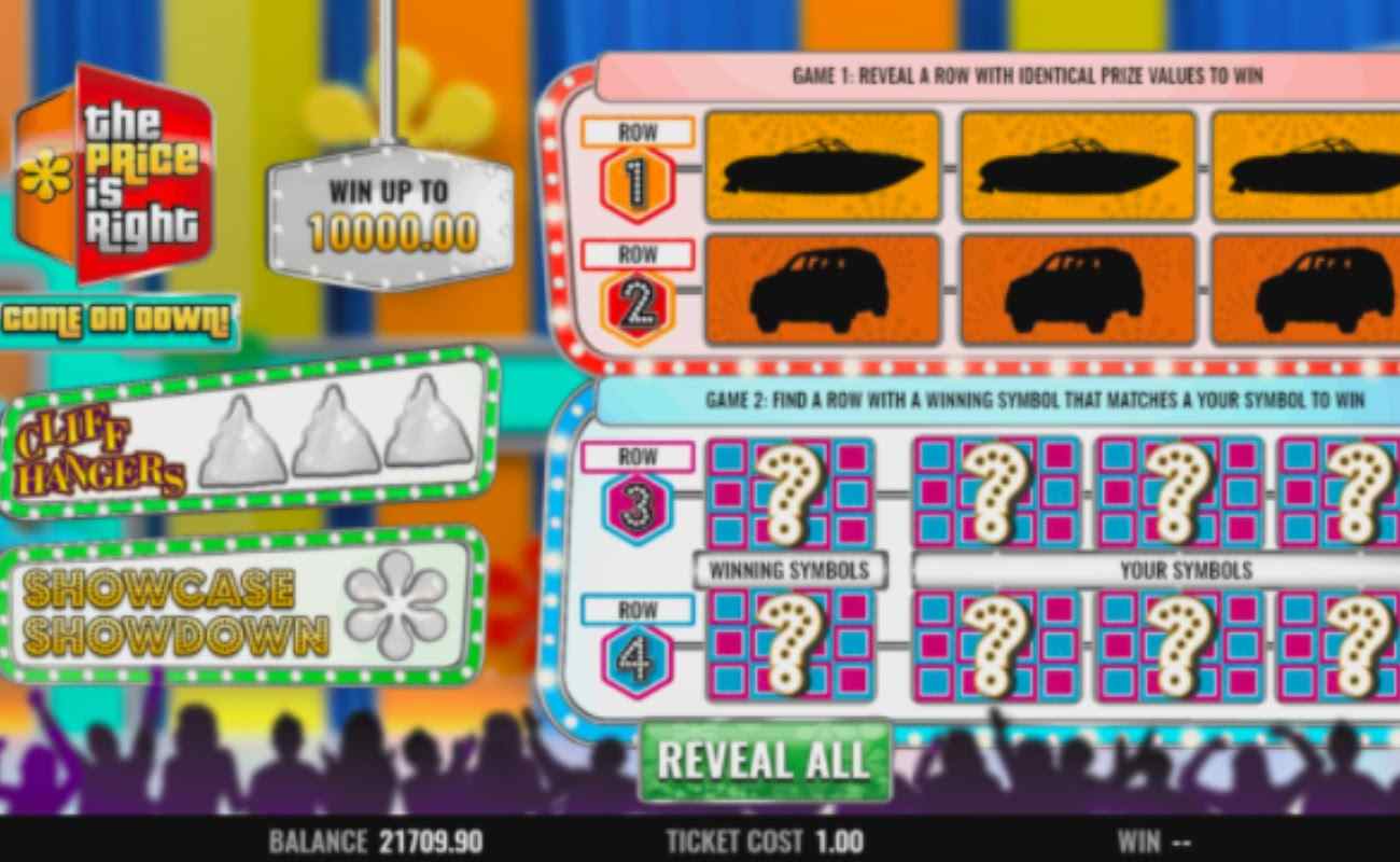 The Price is Right Come on Down! slots screenshot with colorful gameplay
