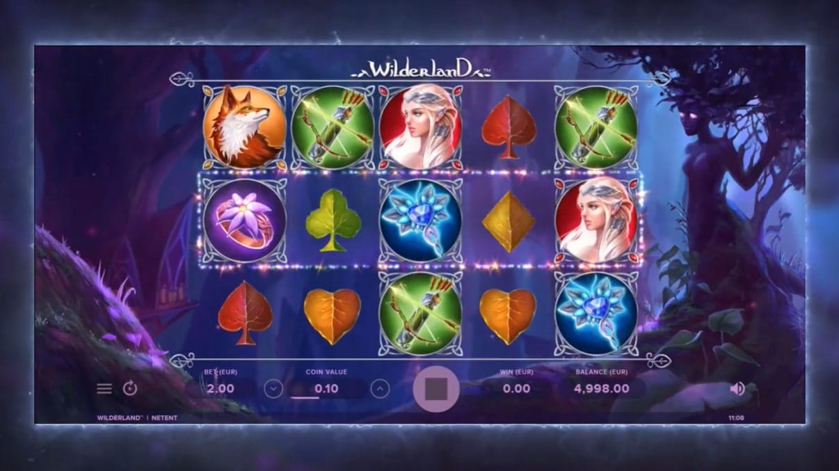 Wilderland slot screenshot with fantastical creatures such as elves