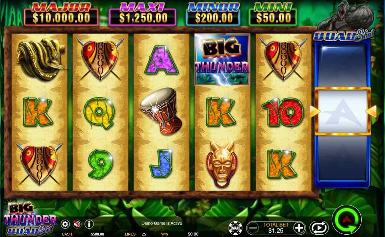 Big Thunder Quad Shot online slot casino game by Ainsworth