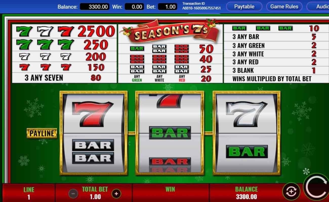 Season’s 7s online slot casino game by IGT