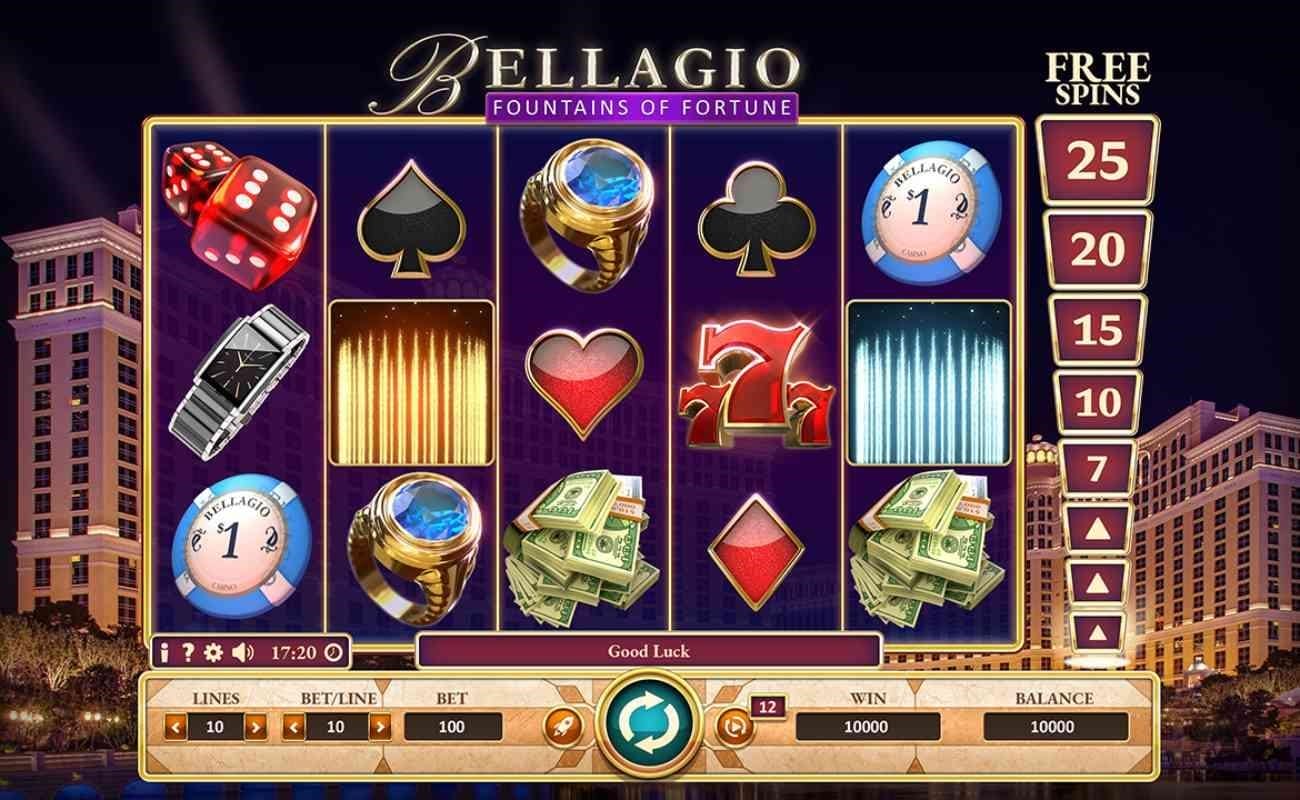 Bellagio Fountain of Fortune online slot by GVC.