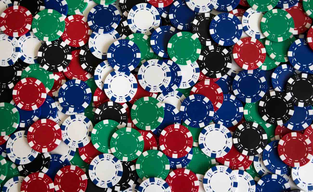 Variety of casino poker chips.