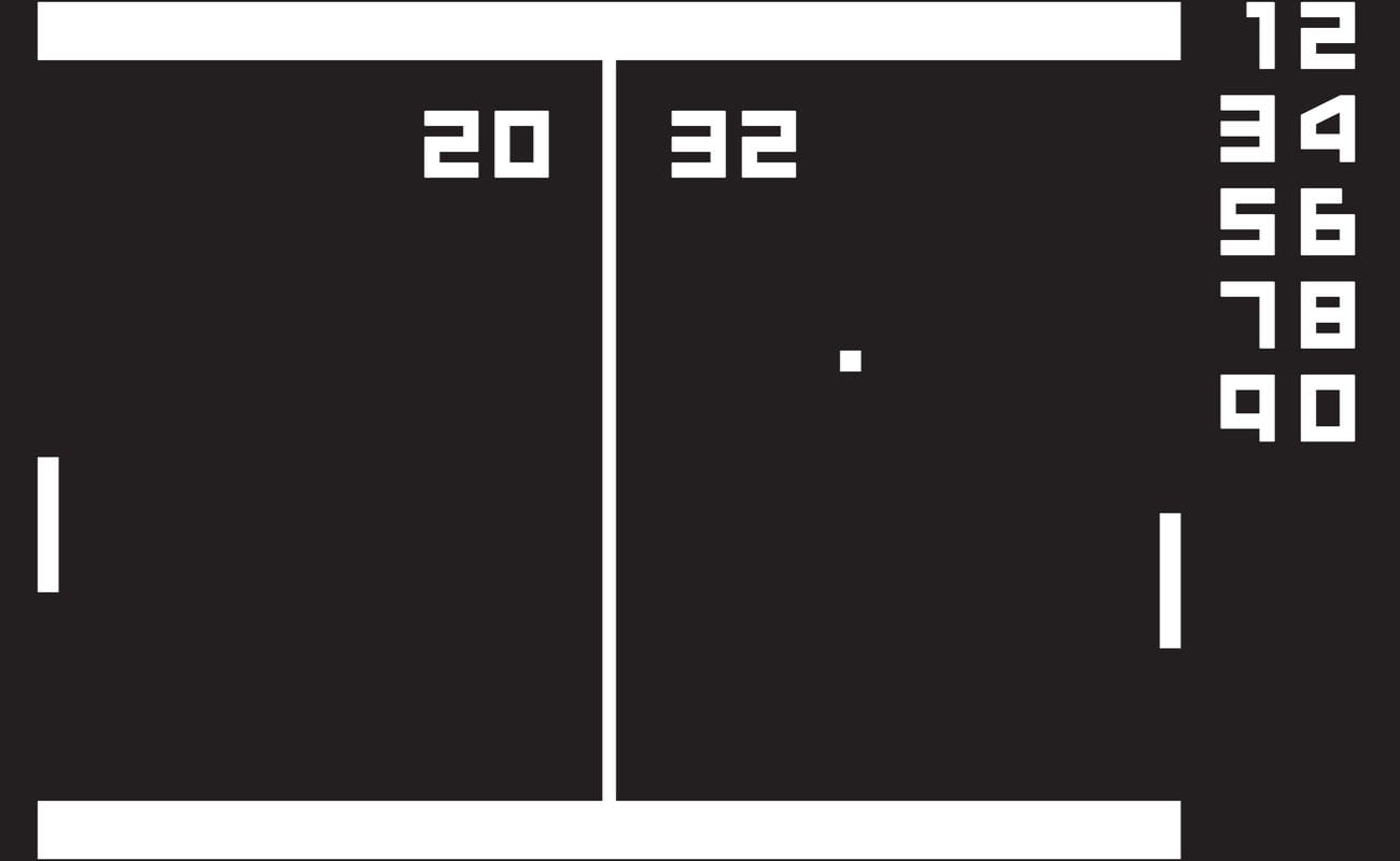 A screenshot of the retro video game called Pong.