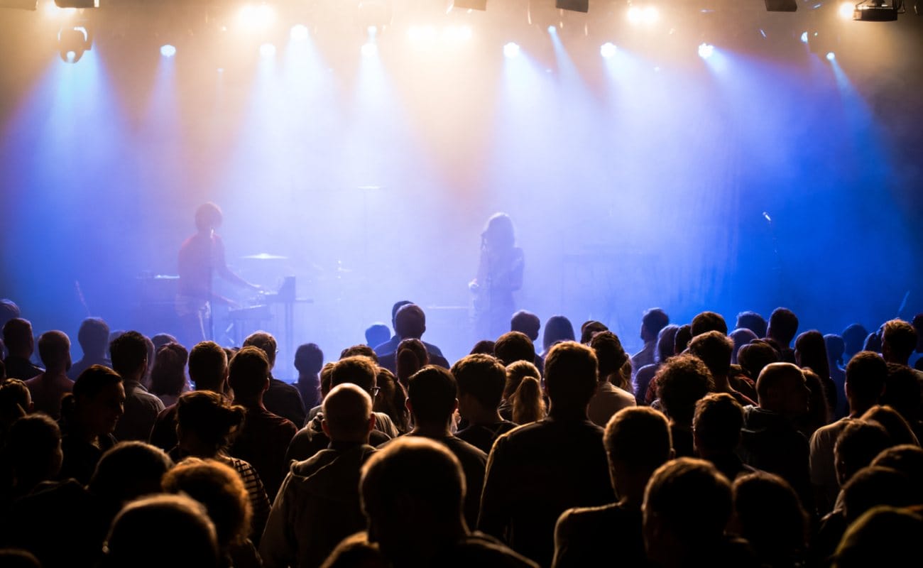 A crowd at a concert.