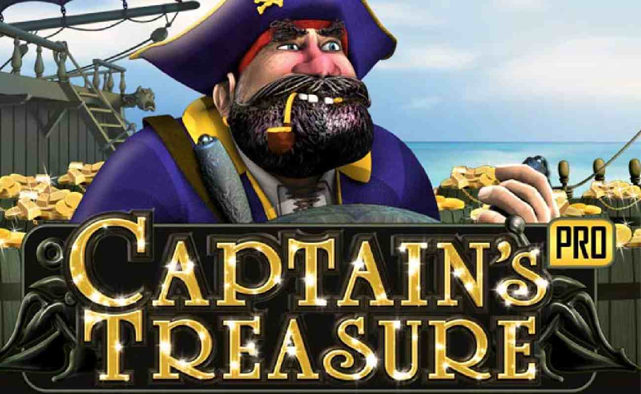The cover image of Captain’s Treasure with a Blackbeard-like pirate and the title.