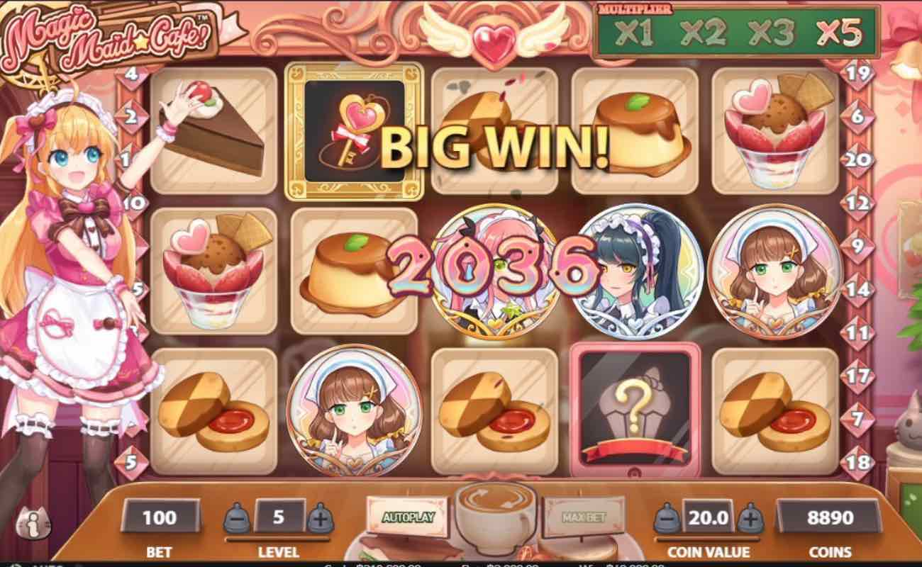 Magic Maid Cafe online slot game by NetEnt.
