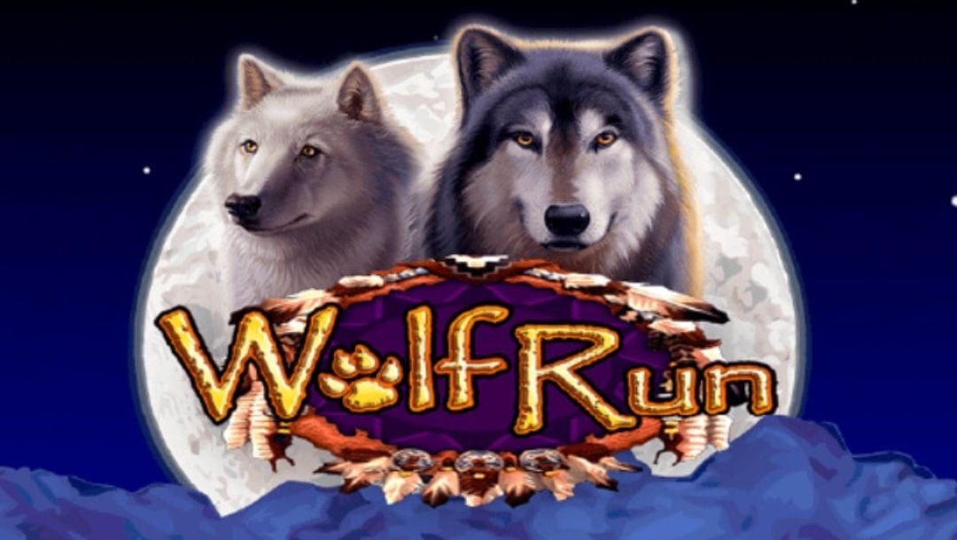 The title screen of the Wolf Run online slot from IGT.