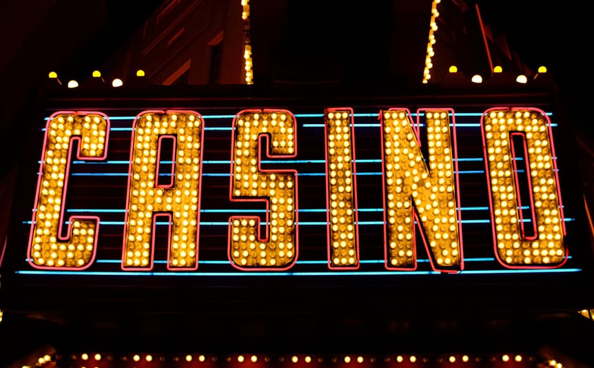 casion spelled out in lights