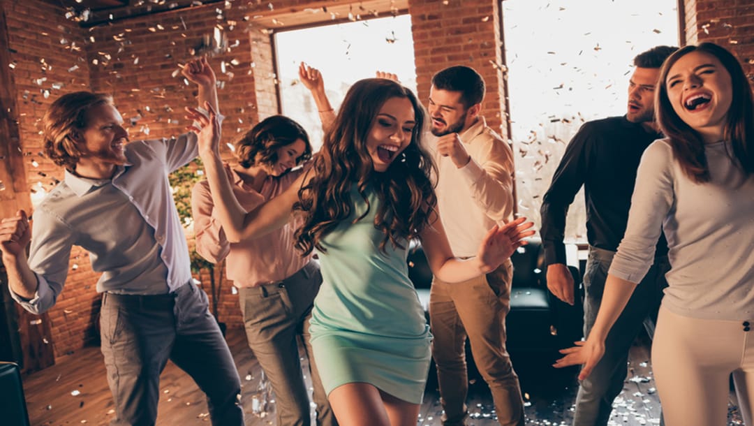 People dancing at a party.