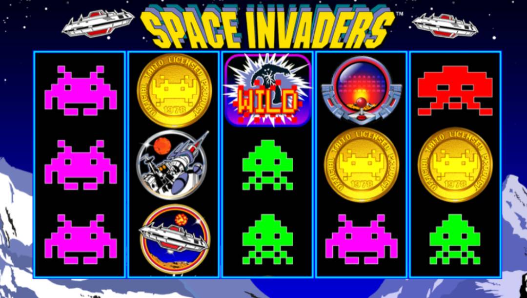 Space Invaders game play.