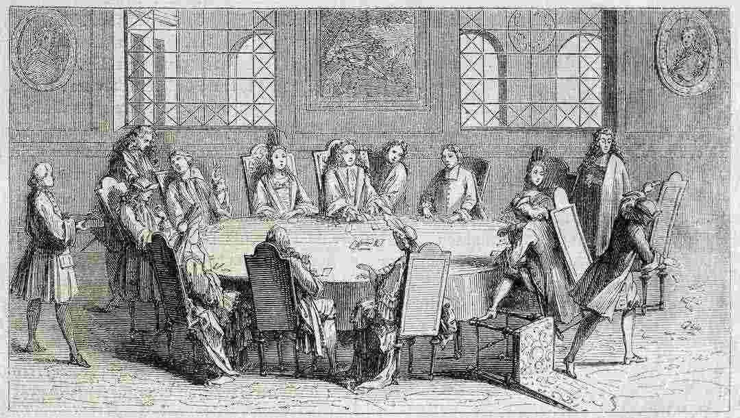 An illustration of early 18th-century card players.
