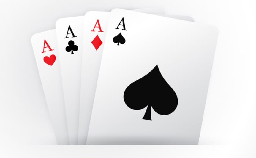 Ace cards in the four different suits on a white background.
