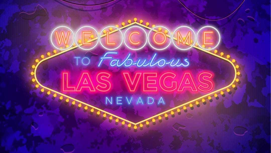 Vector illustration of “Welcome to Fabulous Las Vegas Nevada” neon sign.