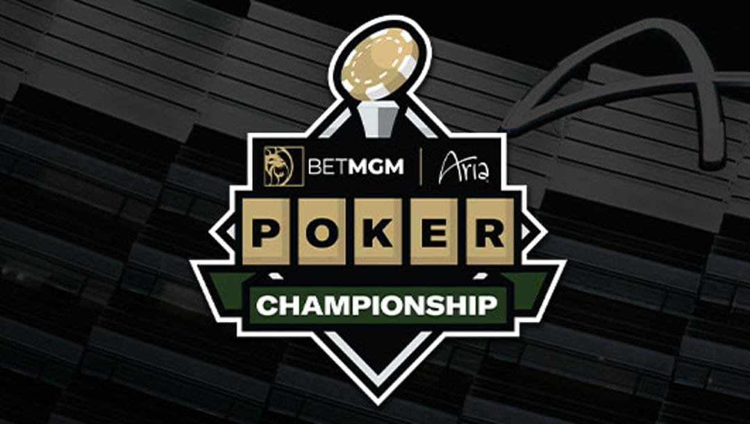 BetMGM Poker Championship logo on a dark background.