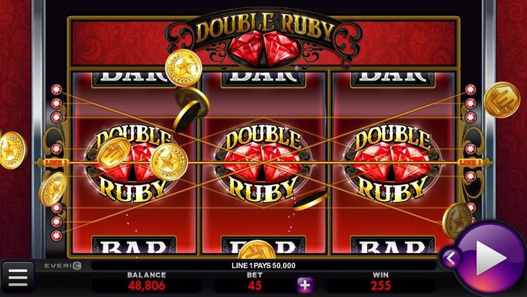 Title page for online slot Double Ruby by Everi