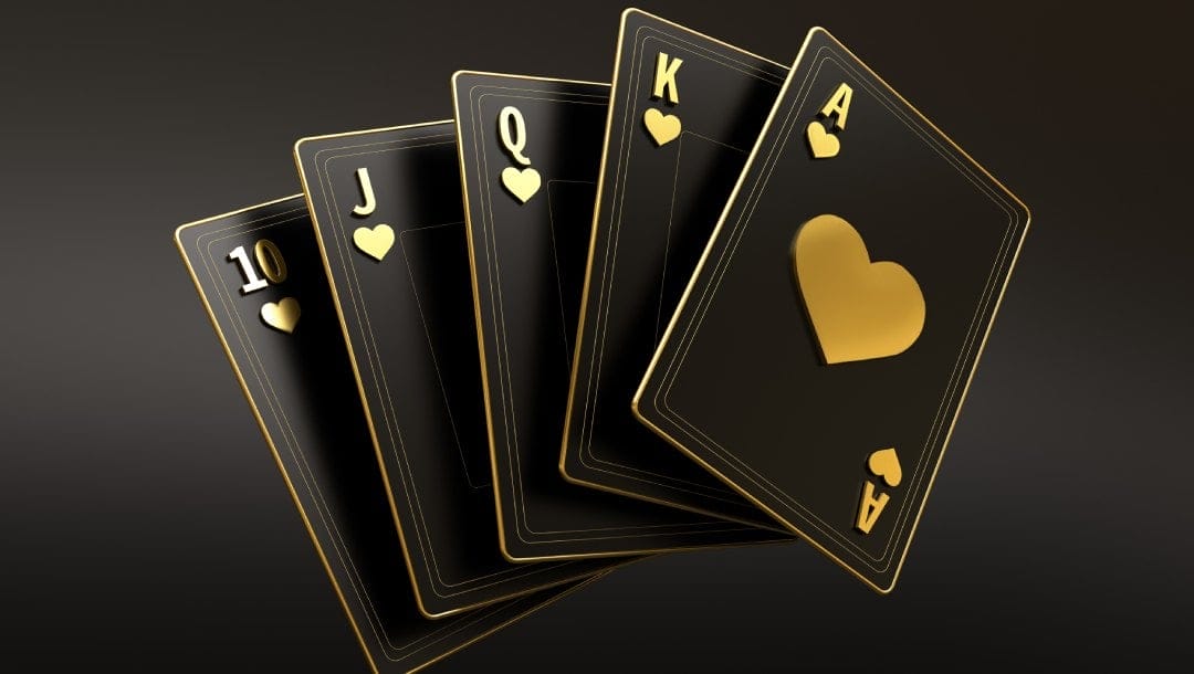 Black and gold playing cards.