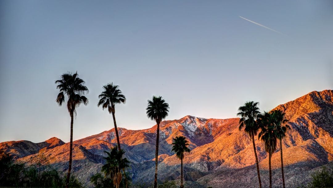 Palm Springs mountain sunrise.