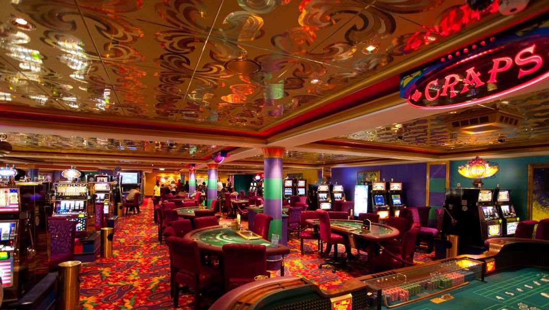 The inside of a casino.