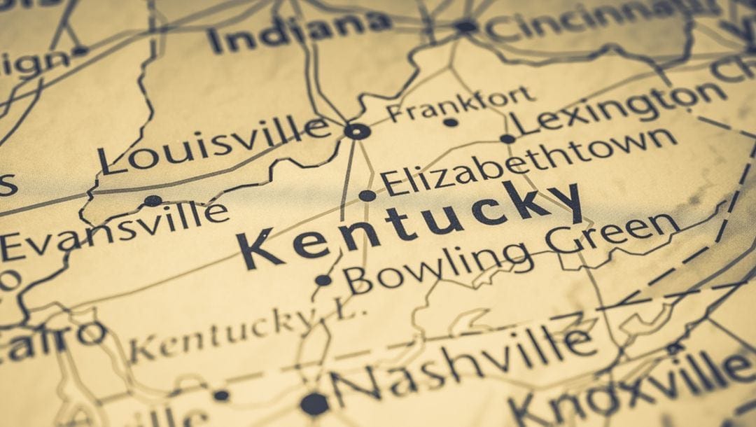 A map featuring Kentucky and surrounding states.