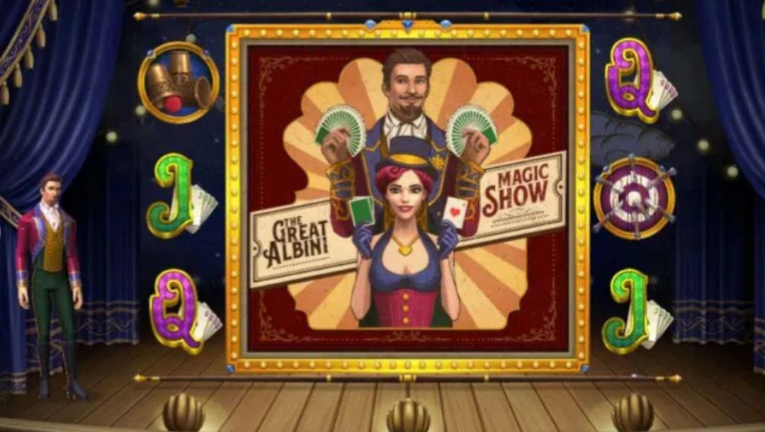 homepage of The Great Albini online slot game by DGC