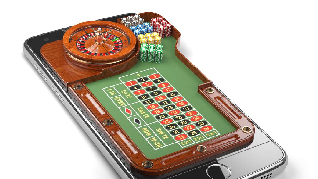 Digital concept of a roulette game on a mobile phone