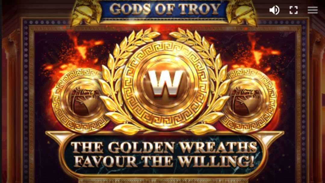 Gods of Troy online slot loading screen.