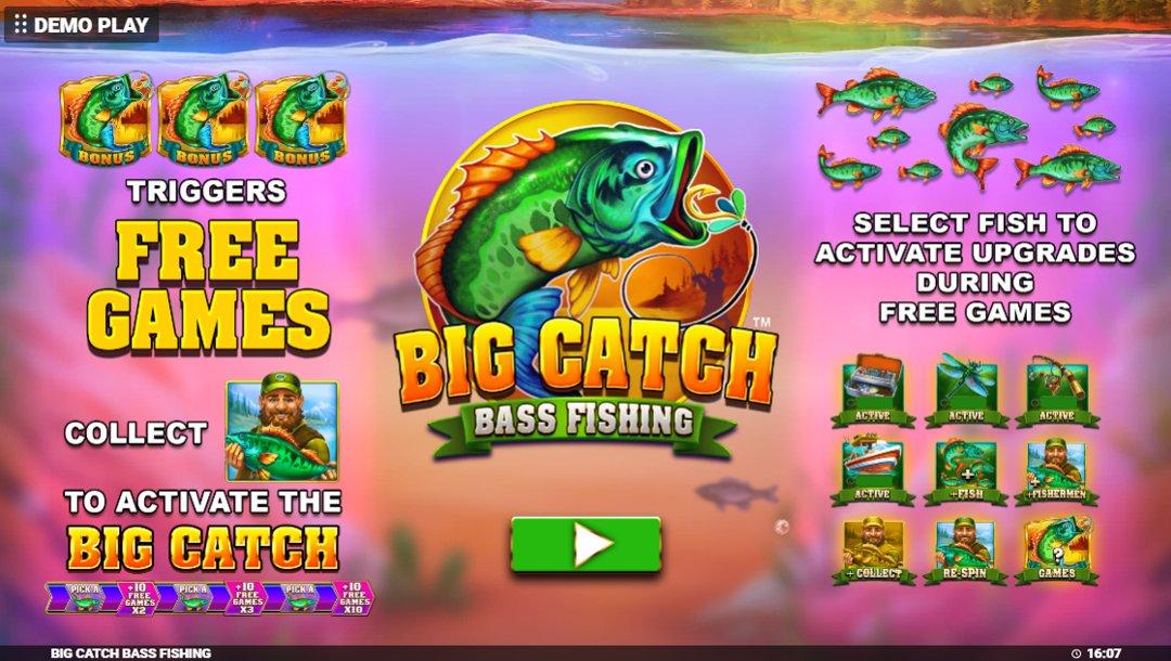 The title screen for Big Catch Bass Fishing.
