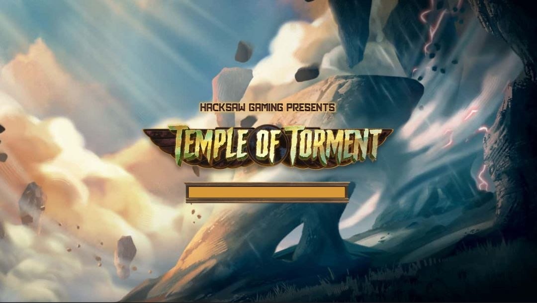 title of the Temple of Torment online slot game by Hacksaw