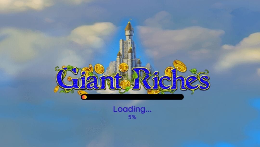 The loading screen of the Giant Riches online slot game.
