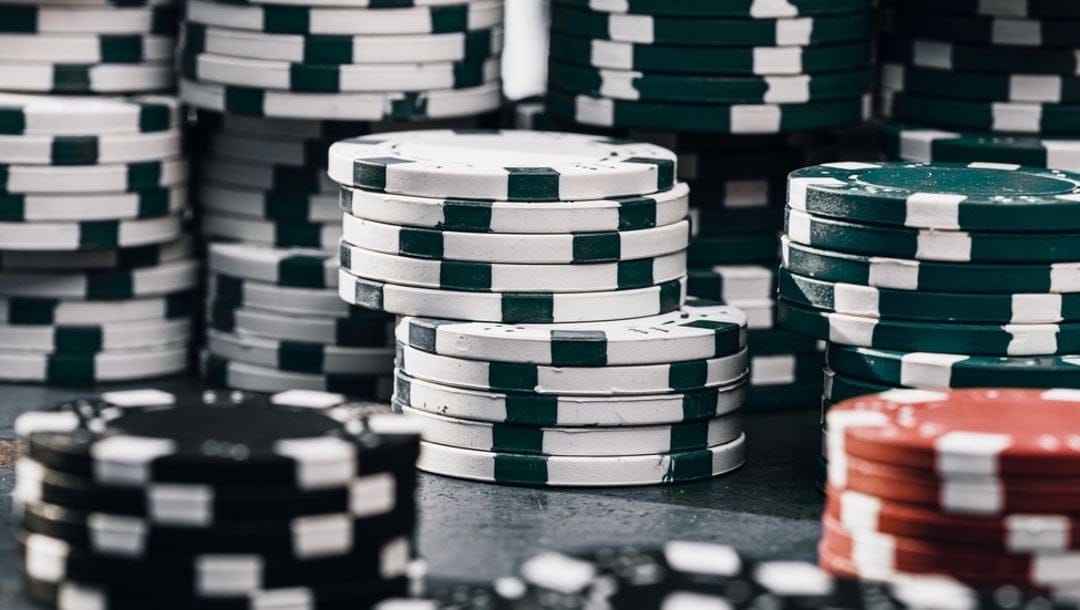 Stack of casino chips.