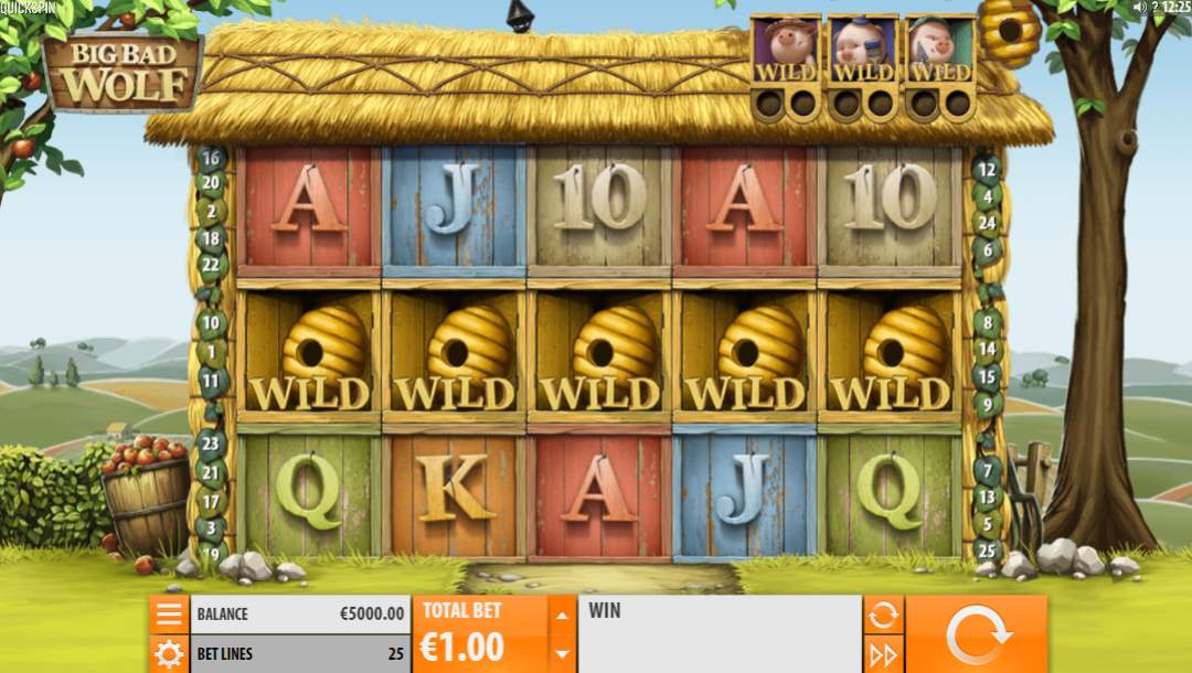 Big Bad Wolf online slot game screen.