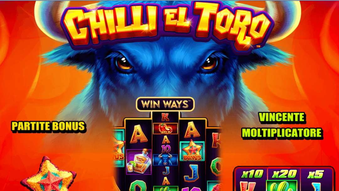 The title screen for Chilli El Torro online slot