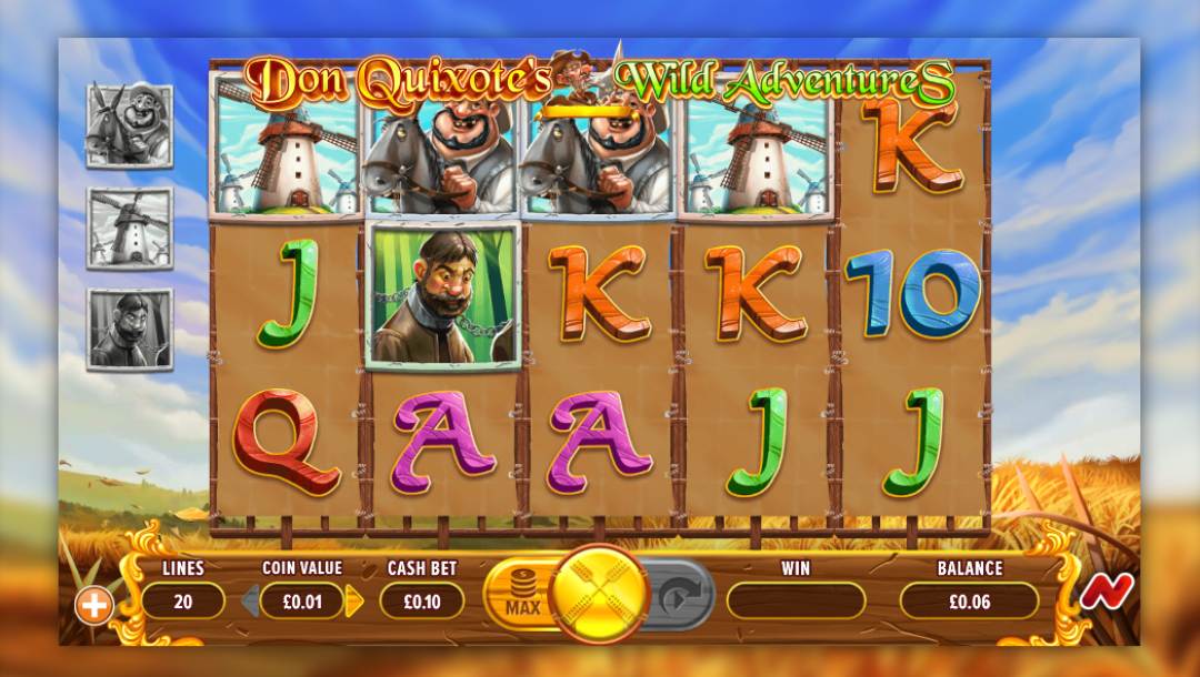 Don Quixote’s Wild Adventure online slot screenshot.
