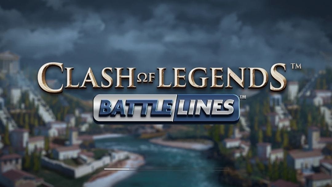 Screenshot of Clash of Legends Battle Lines online slot game.