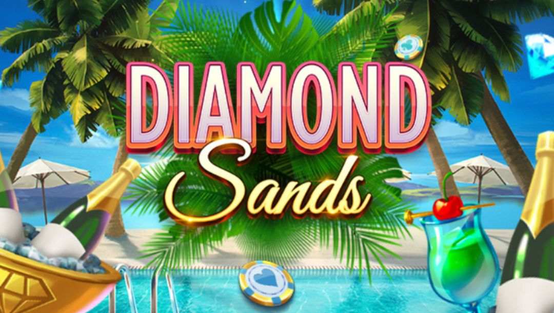The title screen for the Diamond Sands online slot game.