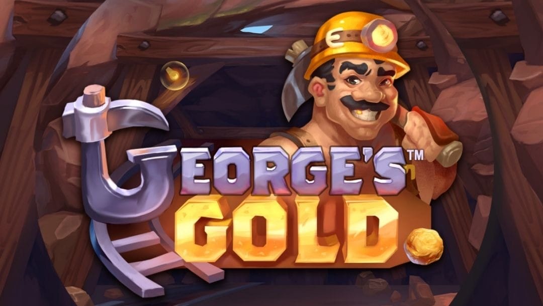 The title image of George’s Gold, the online slot game by Gold Coin Studios.