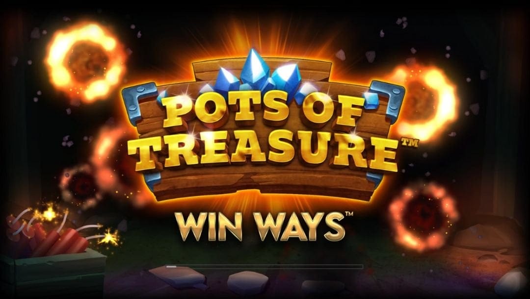 The title screen for Pots of Treasure Win Ways by Novomatic.