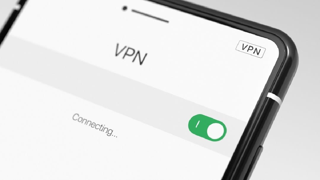 A phone connected to a VPN