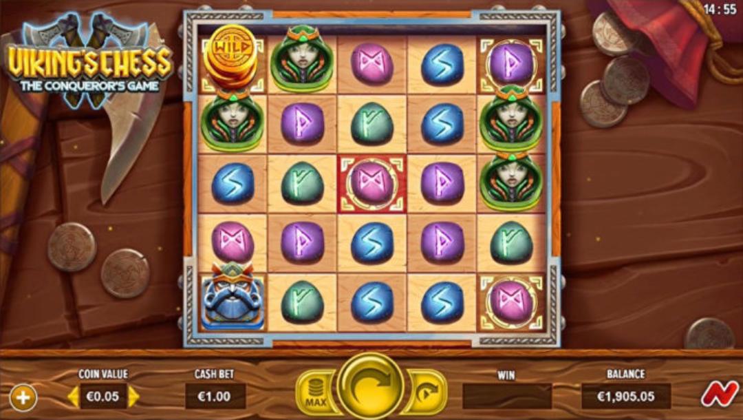 Viking’s Chess – The Conqueror’s Game online slot game screenshot.