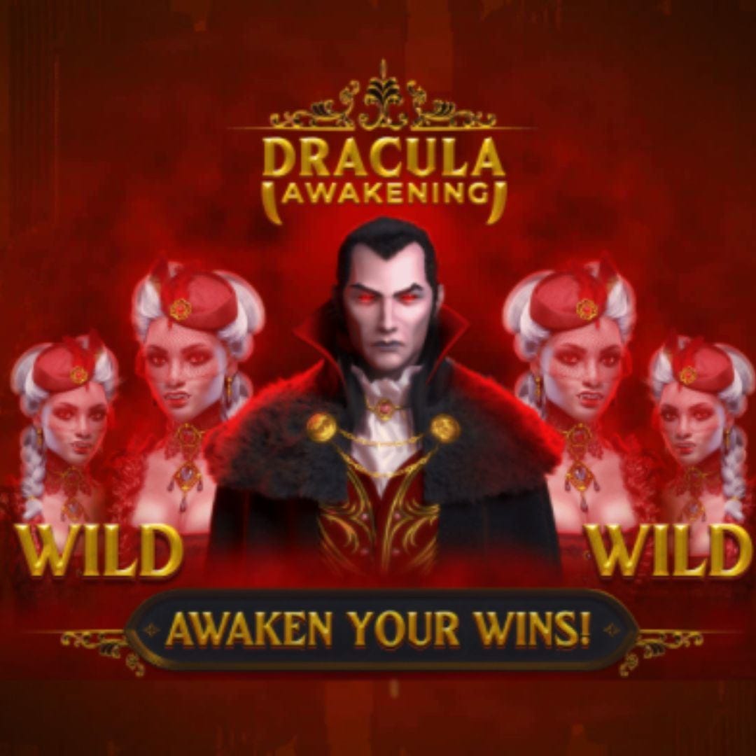 title of the Dracula Awakening online slot by Red Tiger Gaming