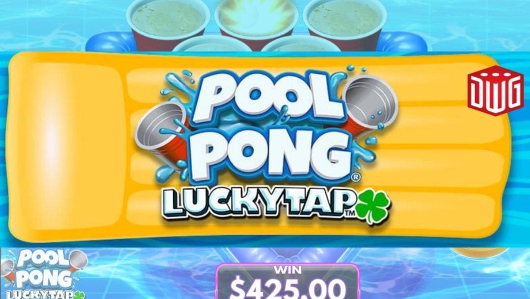 The logo of Pool Pong Lucky Tap by Design Works Gaming.