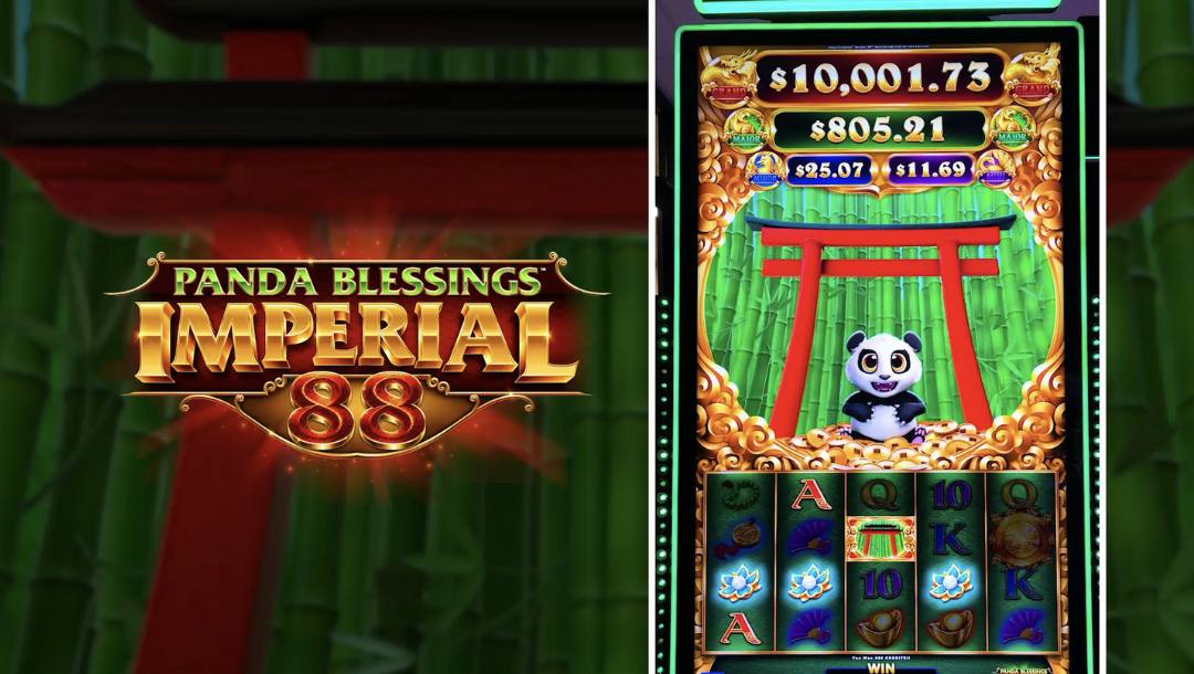 Panda Blessings logo on the left and normal reel spin on the right.