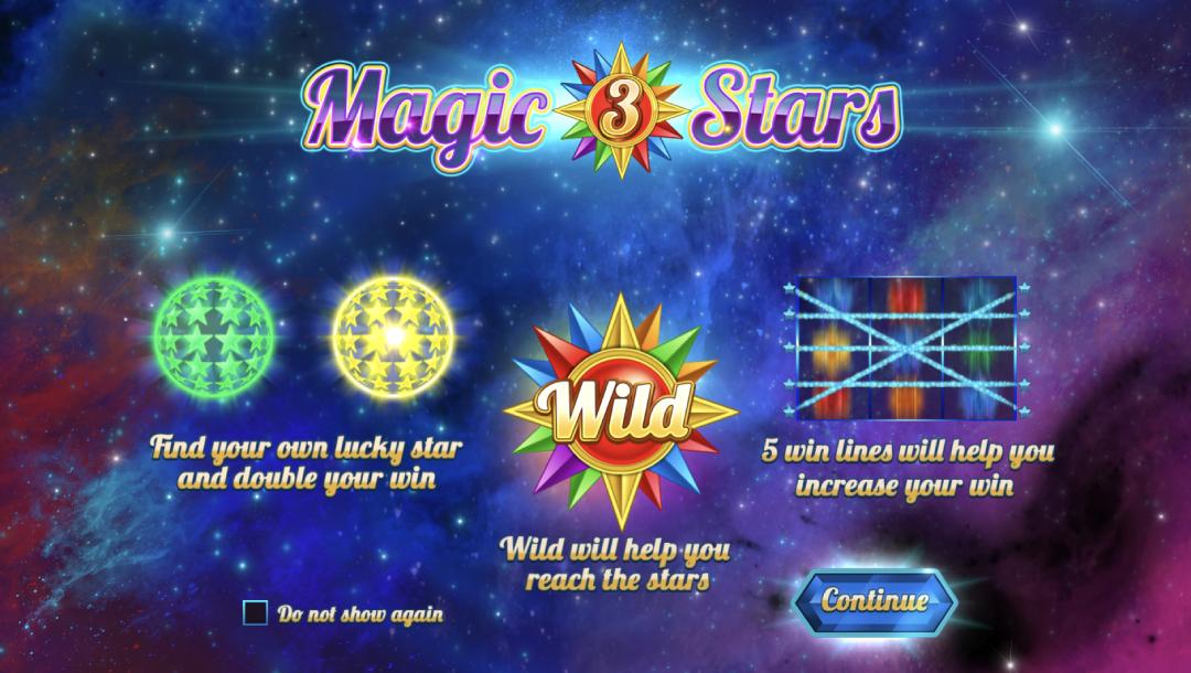 Introduction screen to the game Magic Stars 3 by Wazdan.