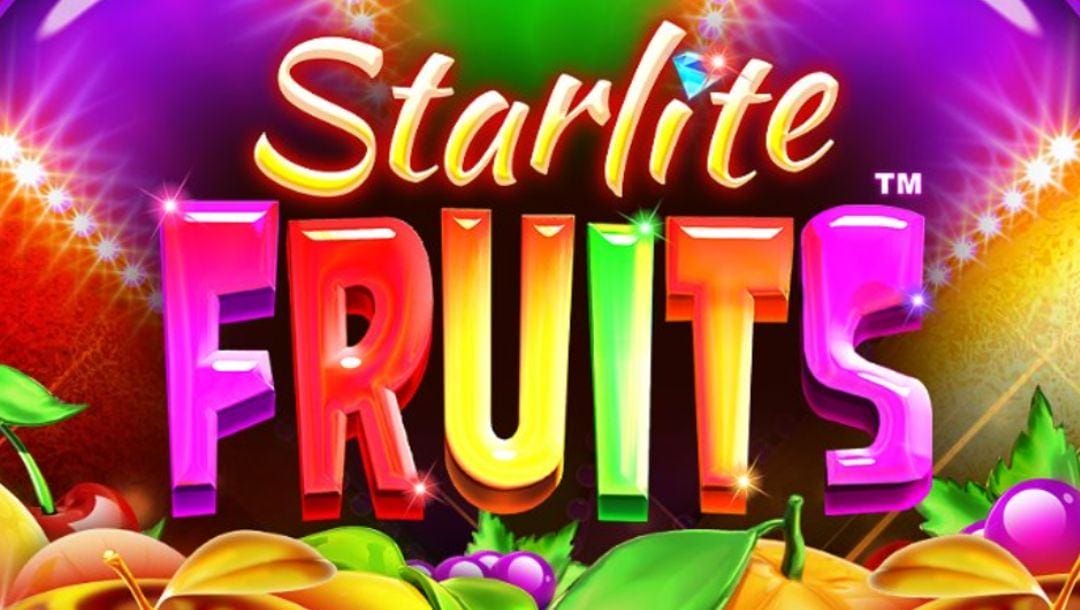 title of the Starlite Fruits online slot game by Neon Valley Studios